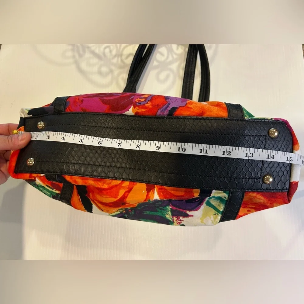 🧡”Wilson’s Leather” NWOT Floral Multicolor Shoulder Bag w/ Multiple Pockets💜 - Picture 11 of 15